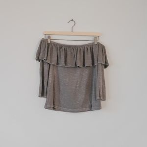 AE Off-Shoulder Grey Top